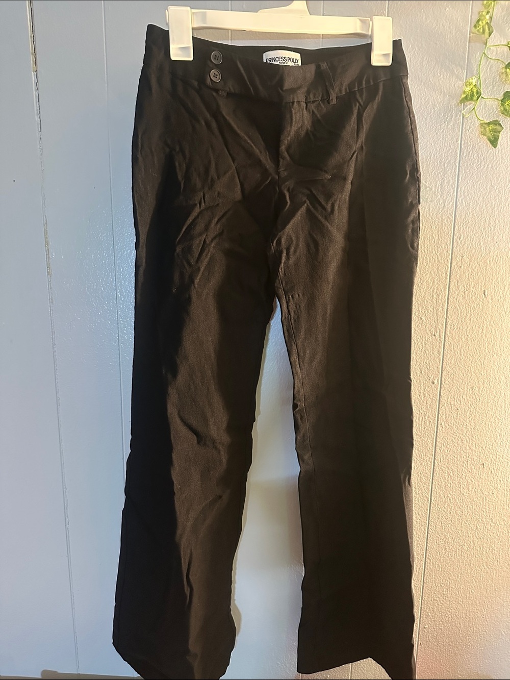 Princess Polly Black Wide-Leg Trousers with Button Waist